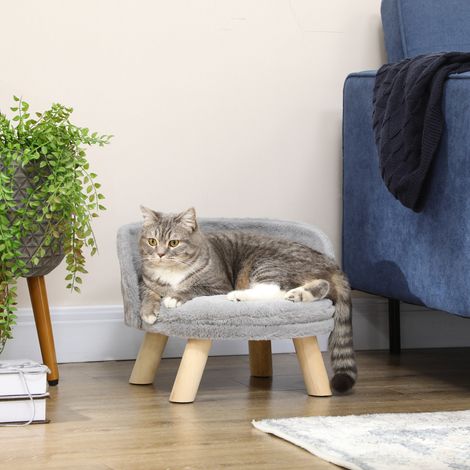 Cama para mascotas PawHut para perros y gatos, cojín suave y lavable, borde protector, 40,5 x 40,5 x 33 cm