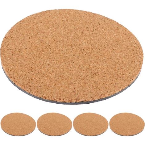 5pièces Dessous De Ronds Liège pour Pots De Fleurs Tapis De Jardinière Multi-usages Assiette pour Plantes Soi-même (1/5)