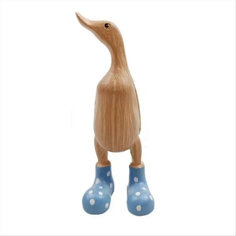 Statue de canard en résine, sculpture de jardin, figurine porte-bonheur mignonne, bleue - S (1/5)
