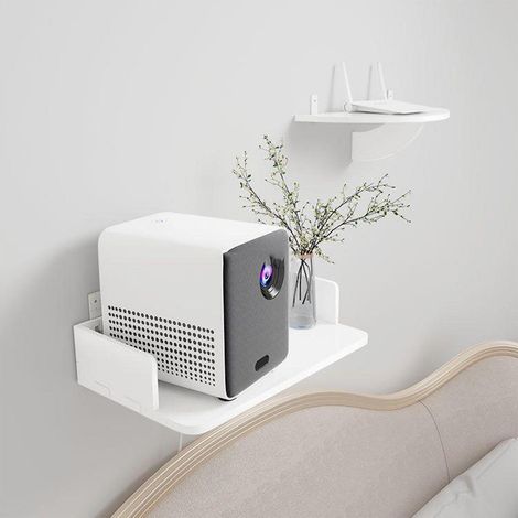 Wandmontiertes Projektorregal ohne Bohren (Kunststoffplatte, kleine Größe) - Platzsparende, dekorative Aufbewahrung für Büro/Schlafzimmer (1/5)