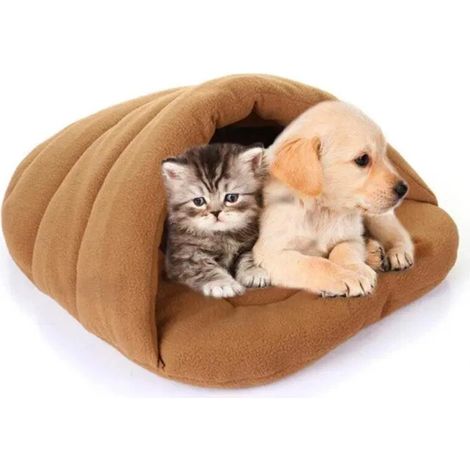 Waschbares Haustierbett, Schlafsack, Höhlenbett, warme und weiche Plüschmatte für Hunde und Katzen.