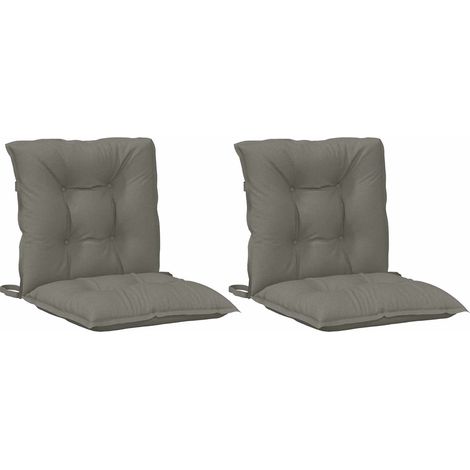 Cojines para silla respaldo bajo 2 ud tela gris oscuro melange vidaXL