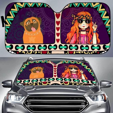 Bache Pare Brise Protection Motif De Ciel Bleu Drôle Chiens