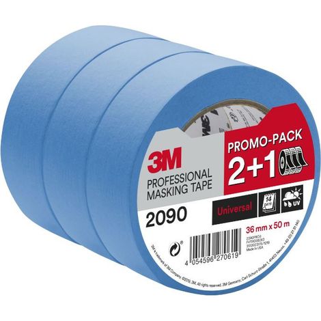2090 Lot 2+1 Gratuit Adhésif De Masquage Professionnel Longue Durée Multi-surfaces Bleu 36 Mm X 50 M 2090 Lot 2+1 Gratuit Adhési (1/2)