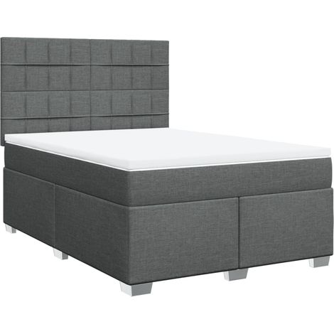 Materasso a molle insacchettate - Giroletto a Molle con Materasso Grigio Scuro 140x190 cm Tessuto (1/5)