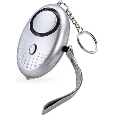 Alarme Personnelle, 2 Pièces Porte Cle Alarme d'urgence avec Torche Anti Agression avec Lumière LED for Femmes, Enfants, Personnes âgées (argent) (1/5)