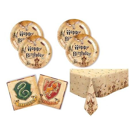 Kit de vaisselle de fête thème magicien - Décoration d'anniversaire pour enfant (1/3)