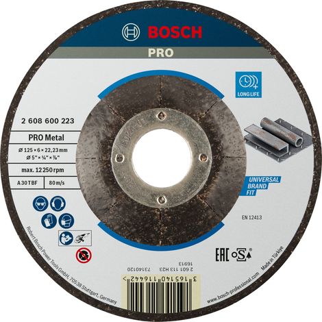 Bosch Accessories 2608600223 Schruppscheibe gekröpft Durchmesser 125 mm Bohrungs-Ø 22.23 mm Metall