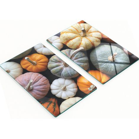 Tablas decorativas de vidrio para servir aperitivos, color calabaza y madera, 2x30x52 cm