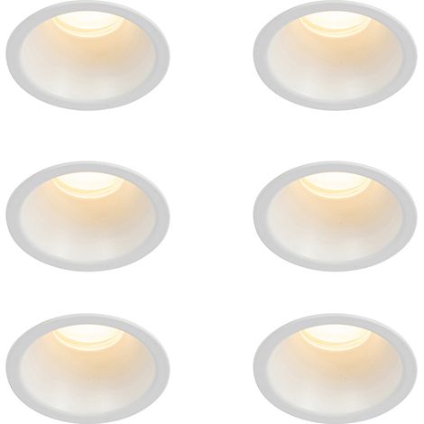 QAZQA dept - Spot encastrable - 6 pièces - Ø 6.5 cm - Blanc - Moderne - éclairage intérieur - Salon I Chambre I Cuisine I Salle à manger