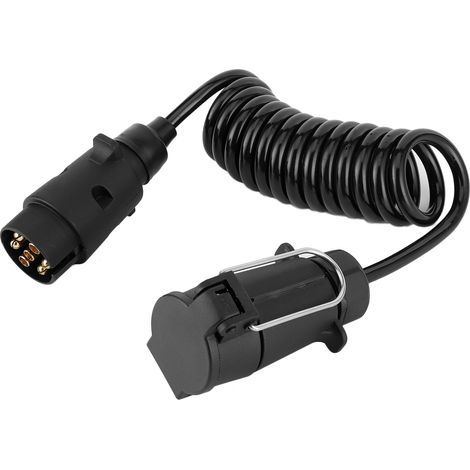 Câble à ressort de 2m, 7 broches, adaptateur de prise de remorque, connecteur de câblage pour caravane (1/5)