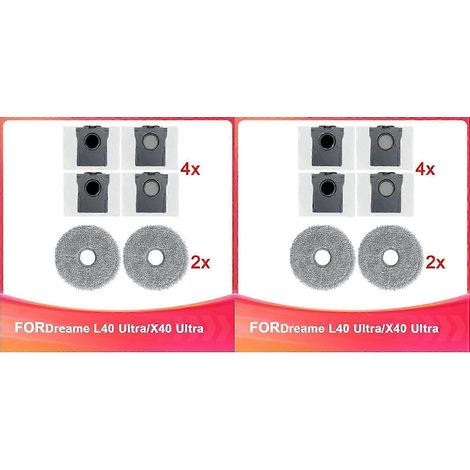 sacs à poussière et consommables de nettoyage compatibles avec l'aspirateur robot Dreame L40 Ultra/X40 Ultra.WHBYV (1/4)