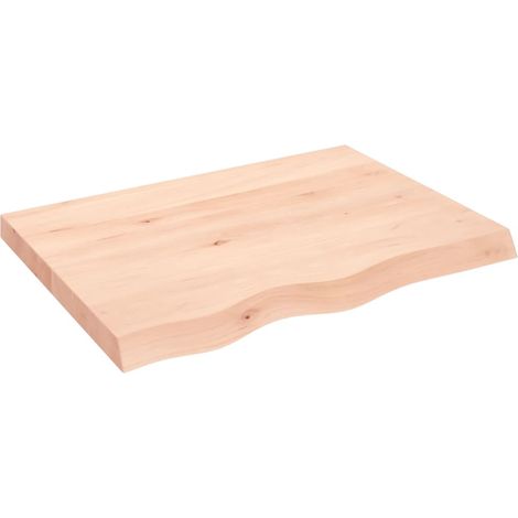 Maison Exclusive - Piano Bagno 80x60x(2-6) cm in Legno Massello Non Trattato