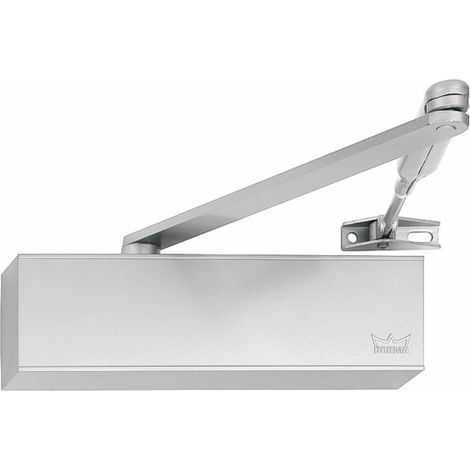 Dorma – Fermoir de porte aérodynamique argenté – Corps monobloc en acier – Réglage force fermeture EN 3/4 – Homologué portes coupe-feu