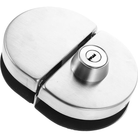 Dispositifs de sécurité à double porte, serrures de porte en verre en acier inoxydable sans perçage, avec clés, pour armoires vitrées et bureaux (1/5)