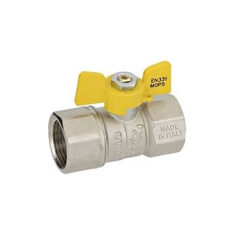 VANNE À BILLE POUR GAZ FF AVEC PAPILLON MODÈLE DAKOTA Taille : 1"  DN 20