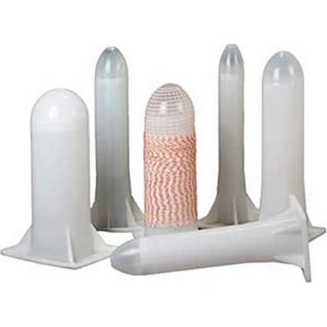 1PZ TUBO OGIVA PER INSACCATI IN POLIPROPILENE BIANCO - mm.125