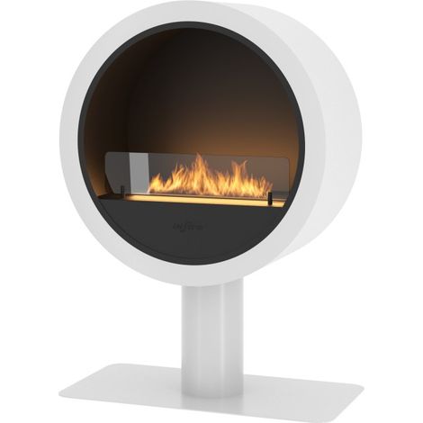 Camino a Bioetanolo da appoggio Incyrcle Stand - Biocamino rotondo di design da terra d.70cm Bianco