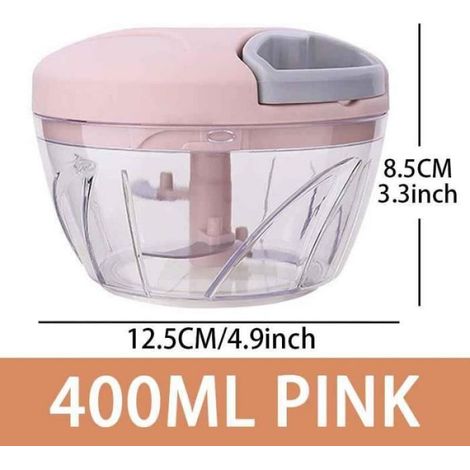 Hachoir manuel portable pour légumes et oignons,hachoir à viande,coupe-légumes,outil de cuisine,500 ml,900ml- 400ML Pink