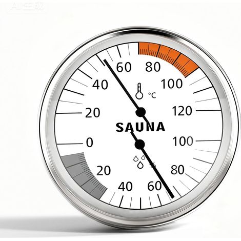 Thermomètre de sauna 2 en 1 et hygromètre - Température et humidité précises - Pour cabines de sauna, sauna à vapeur et accessoires de sauna (1/5)
