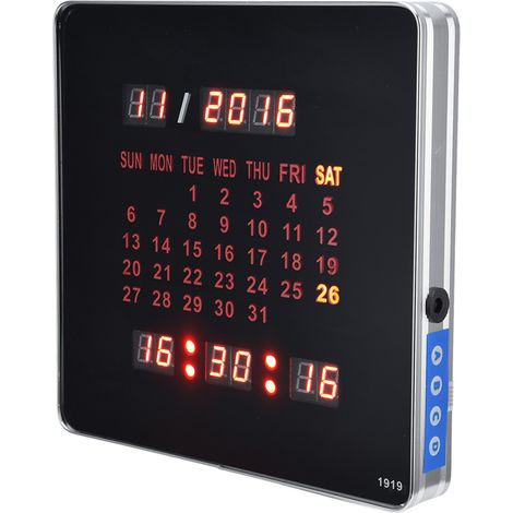 Modische digitale Wanduhr mit Speicherfunktion bei Stromausfall, LED-Digitalwecker, Wandkalender, 100–240 V, EU-Stecker (1/5)