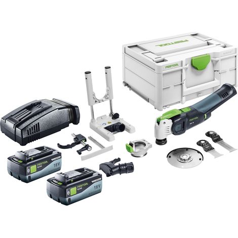 Festool VECTURO OSC 18 Basic Set di utensili oscillanti a batteria 18 V Starlock Max Brushless + 2x batteria 8,0 Ah + caricatore rapido + systainer