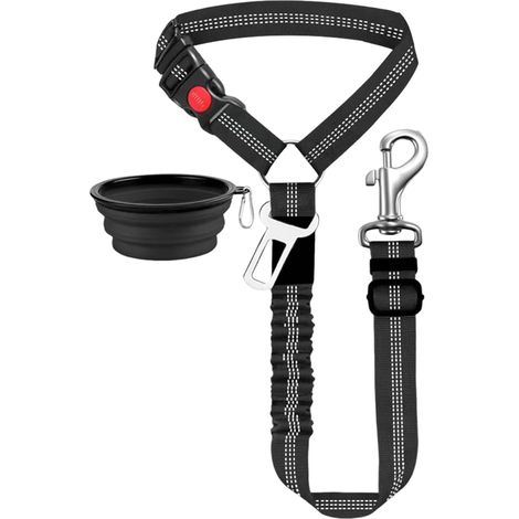 Ceinture de sécurité pour chien, Réglable avec Bande Réfléchissante, Coussin élastique Anti-Vibration Ceinture sécurité Chien Convient aux Voitures, pour chiens et chiots de petite et moyenne taille (1/5)