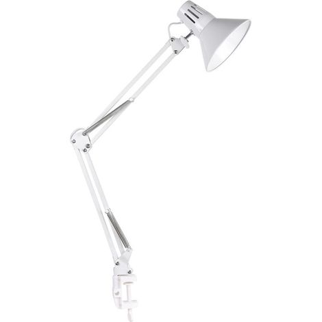 Lámpara de escritorio Goldlux blanca con casquillo E27 para dibujo técnico. (1/3)