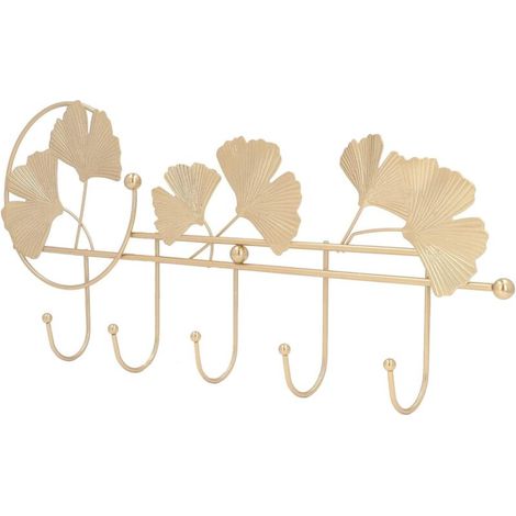 Patère, Métal Durable Large Application Ginkgo Feuille Design Porte-Manteau Mural pour Clés