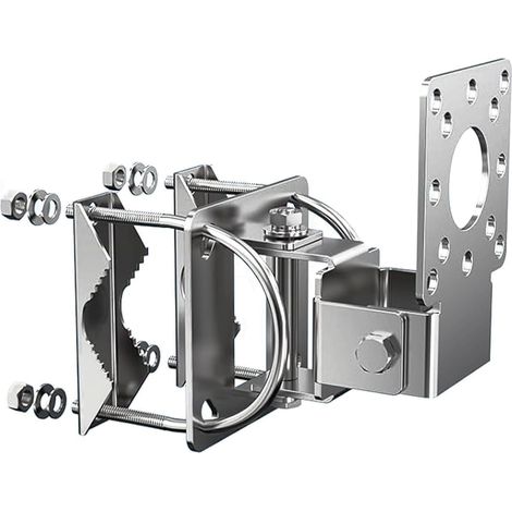 Adaptateur de montage antirouille pour installation murale et poteau, support réglable pour antennes, ponts sans fil, 2 boulons inclus (1/5)