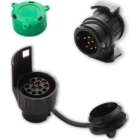 Adaptateur de Remorque de 7 Broches vers 13 Broches et Adaptateur de Remorque de 13 Broches vers 7 Broches - 12V - pour Voiture, Remorque Caravane - avec Capuchon (1/5)