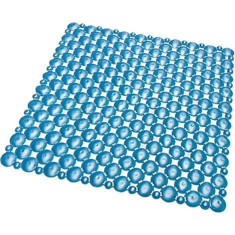 Tappeto Doccia Vasca Ventose Antiscivolo Tappetino Bagno Pvc Antimuffa 100% Made In Italy Blu - 53x53 cm