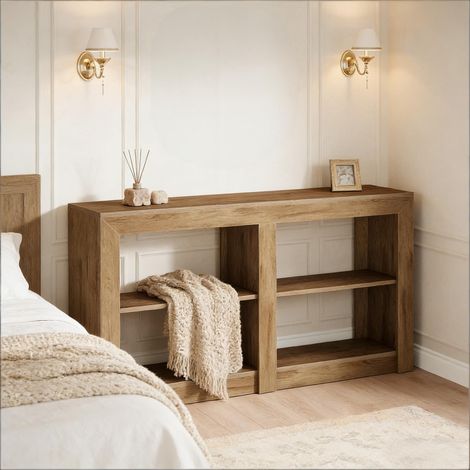 Table d'appoint 3 niveaux, console d'entrée étroite, table de couloir moderne, meuble polyvalent pour salon ou hall. (1/5)