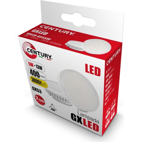 Lámpara led gx53 10w 3000k 1000 lúmenes century gxled-105330