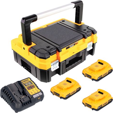 DeWalt DCB 1104 D3T Akku Starter Set 18 V mit 3x Akku 2,0 Ah + DCB 1104 Ladegerät + TSTAK (1/4)