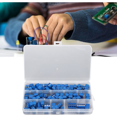 100 Schraubverbinder für die Leiterplattenmontage mit 2, 3 und 4 Pins, 10 A/300 V, 5 mm/0,2 Zoll Rastermaß, geeignet für Arduino- und Heimelektronikprojekte. (1/5)