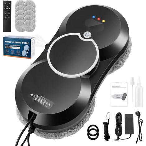 Window Cleaner, Automatic Window Cleaner with Water Jet, Trip Planning, for Cleaning Different Types of Windows (B)