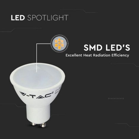 Ampoule LED - GU10 - 4.5 W - Blanc Chaud - 30000 Heures - 1 Pièce (1/5)