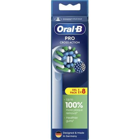 Tete De Brosse A Dents - Pro Cross Action - Pour Brosse Electrique Oral B - Adulte - 8 Pieces (1/2)