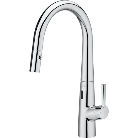 ROCA A5A8A2AC00 SYRA Grifo Electrónico Cocina con Caño Extraíble Giratorio y Función Ducha para Aclarado Cromo - ref: A5A8A2AC00 (1/2)