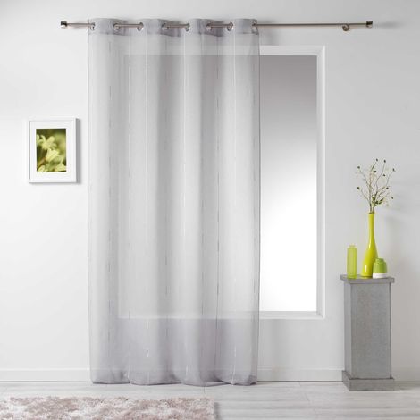 linahe Panel Ösen Polyester, Polyester, grau, 260x140 cm  - Douceur d'intérieur
