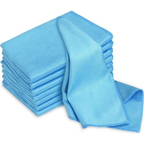 8x Ultra-Fine Microfiber Glass Cleaning Cloths, 30 x 40 cm, Streak-Free Absorbent Polishing Cloth, Machine Washable for Glasses, Dishes, Kitchen, Household, Car (1/5)