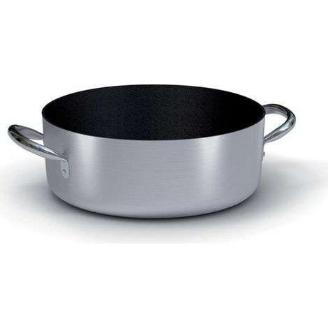 Ballarini 2016.24 Linea 2000 Casseruola Bassa Antiaderente 24 cm 2 Manici in Acciaio Inox Lavabile in Lavastoviglie colore Alluminio Satinato