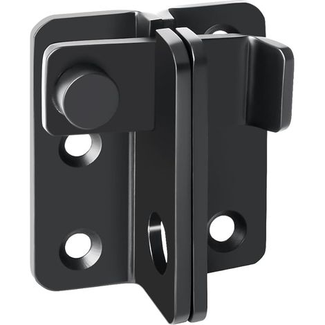 Verrou Porte Exterieur Loquet Porte Interieure, Verrou Portail Coulissante Serrure Volet à Bascule Boulon pour Fenêtre, Placard et Jardin, Noir Mat en Acier Inoxydable, Moyen