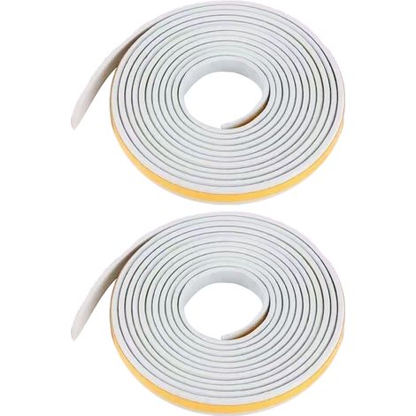 Joint d'Etanchéité en Mousse Adhésive - Bande Isolante Anti-bruit et Anti-infiltration pour Portes et Fenêtres - 2 Rouleaux de 10 m × 10 mm (1/5)