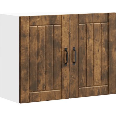 Armario de pared de cocina de diseño moderno 80 x 31 x 60 cm espacio de almacenamiento optimizado de madera contrachapada roble ahumado 020050177 (1/5)