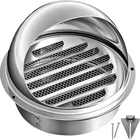Ventilation Grille,150mmGrille D'aération en Acier Inoxydable, Sortie D’air Murale Ronde en INOX avec Grille AntisInsectes, Épaissir Grille D'Aération Ronde en Acier Inoxydable, Stable Durable (1/4)