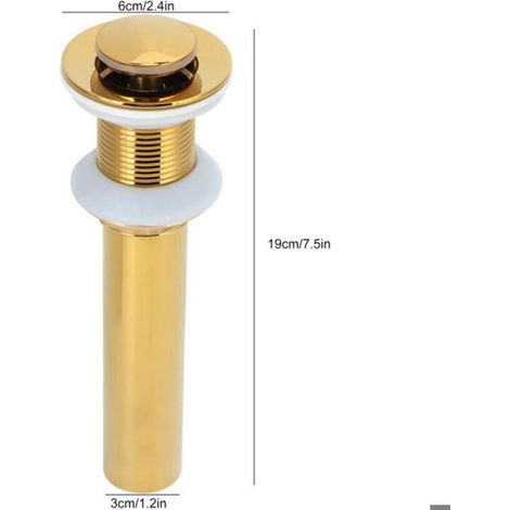 Or évier Drain Anti-obstruer Salle de Bains Robinet Lavabo Bouchon (Petit rebond avec des trous) (Petit rebond sans trous) (1/4)