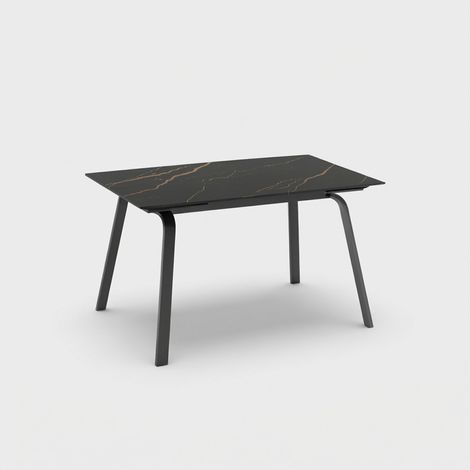 Tavolo allungabile in ceramica effetto marmo da pranzo Cosmo - Nero