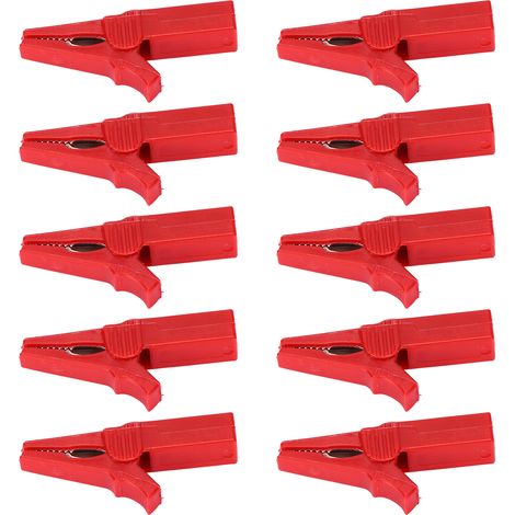 Pince de sécurité pour batterie, 10 pièces, prise banane de 4mm, arrière en laiton nickelé, Protection complète pour navires, camping-cars, camions, rouge (1/5)